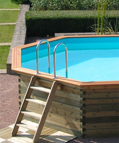Garden pool ovan mark i trädgård, Pool store
